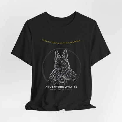 German Shepherd The Barbarian T-Shirt flat lay