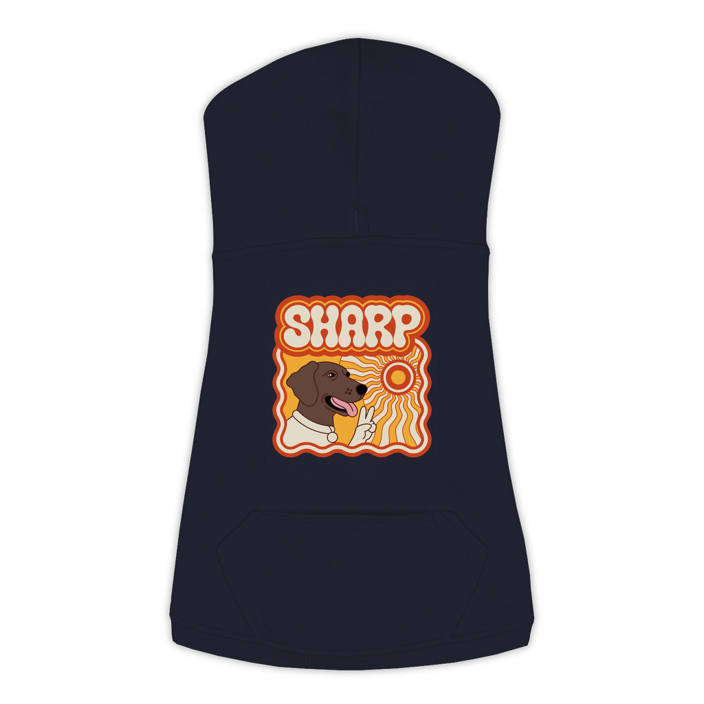 German Shorthaired Pointer Groovy Hoodie – Navy – Back