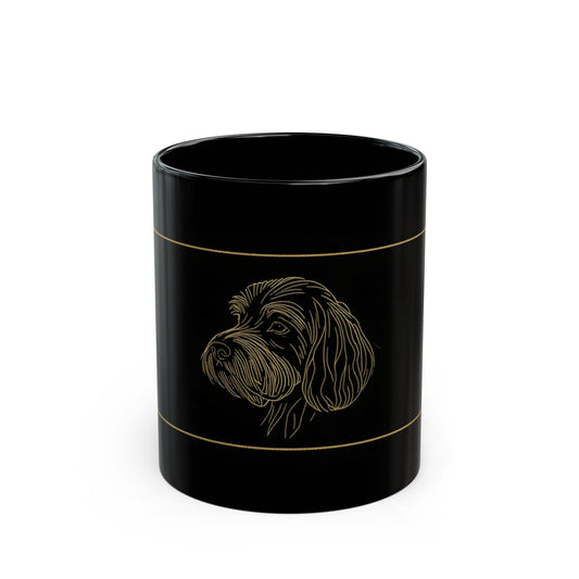Dog black ceramic mug — dog lover gift