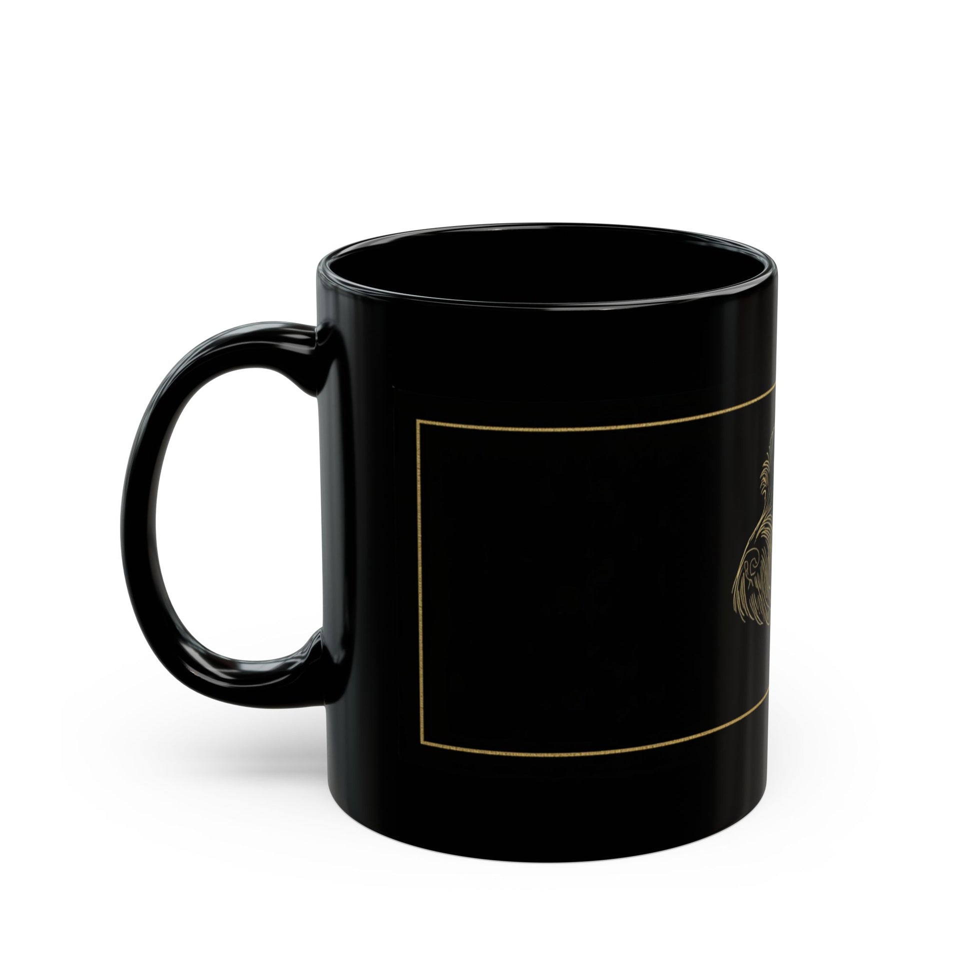 Dog mug with coffee on a desk