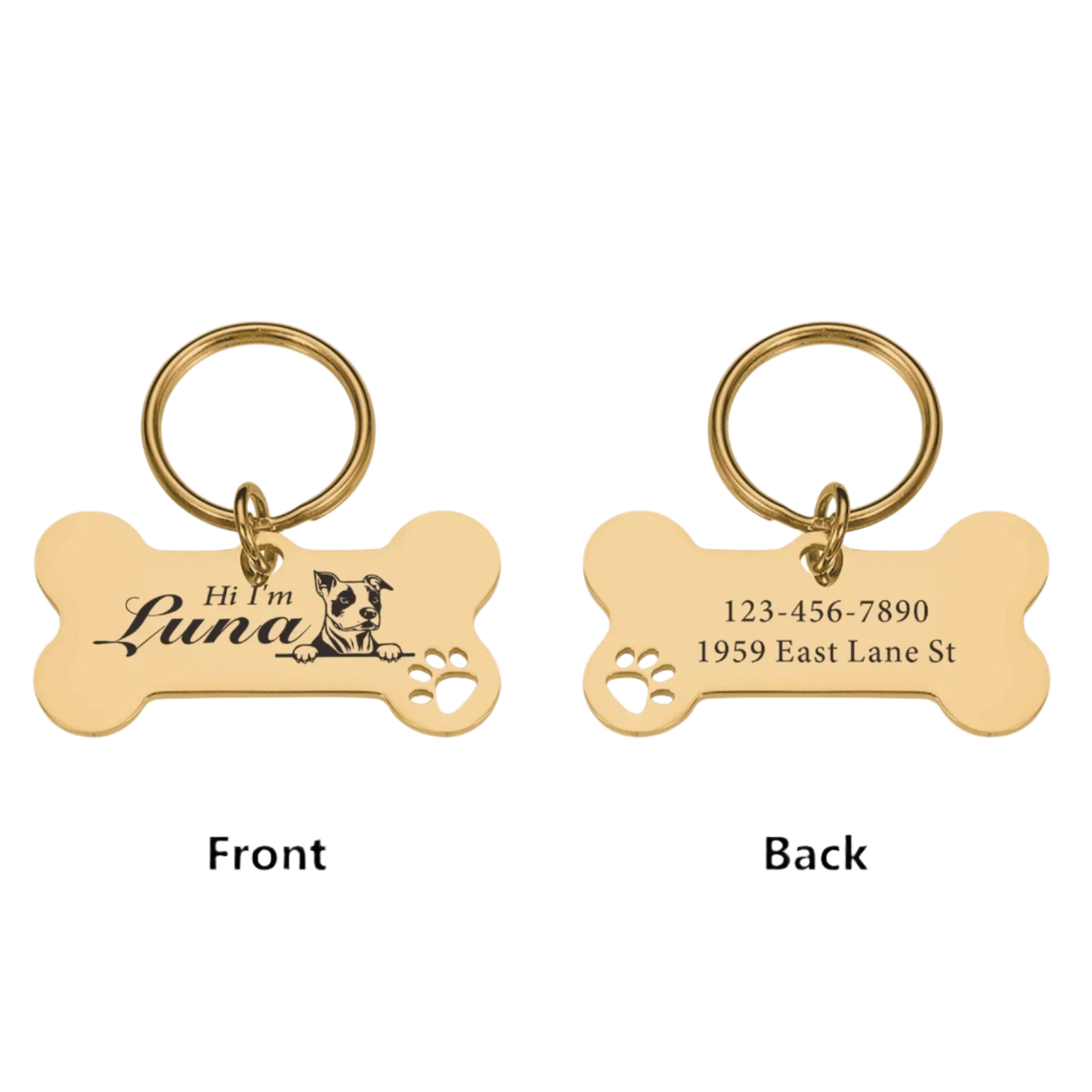  Customized pet Collar Tag Color Bone Pendant. - Sniff Waggle And Walk