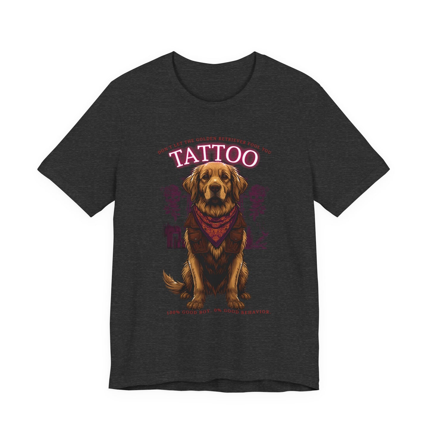 Golden Retriever Biker Ink Shop t-shirt - design detail 2