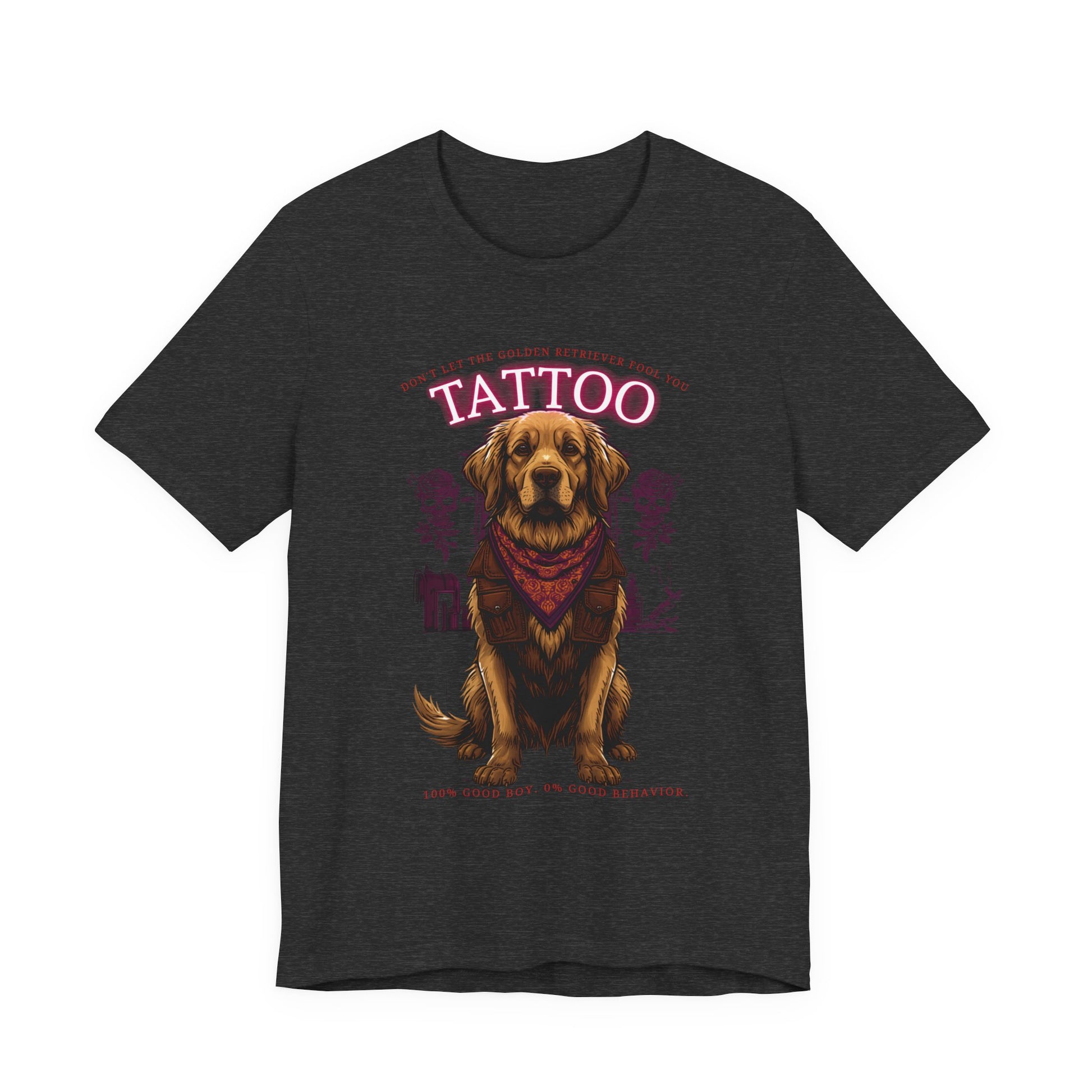 Golden Retriever Biker Ink Shop t-shirt - design detail 2