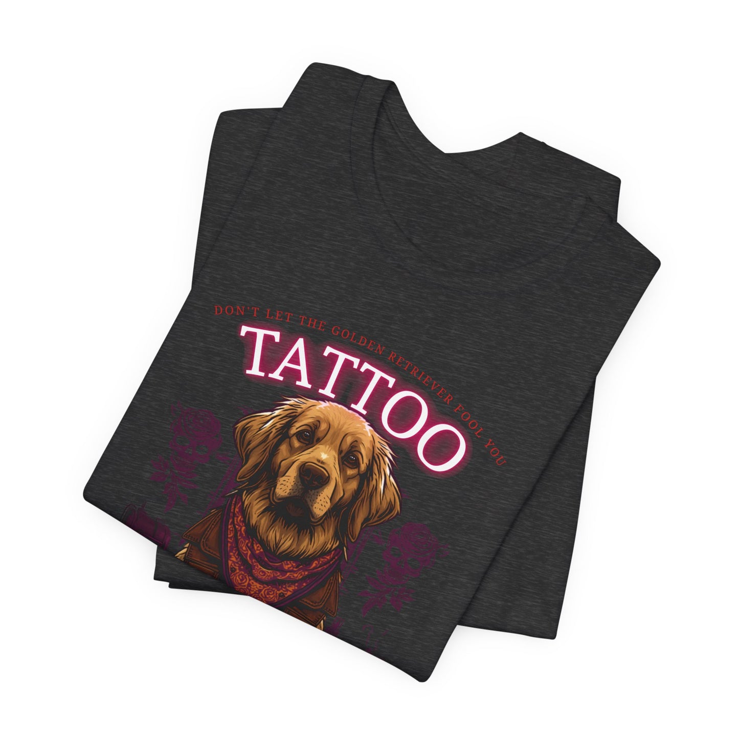 Golden Retriever Biker Ink Shop t-shirt - design detail 4