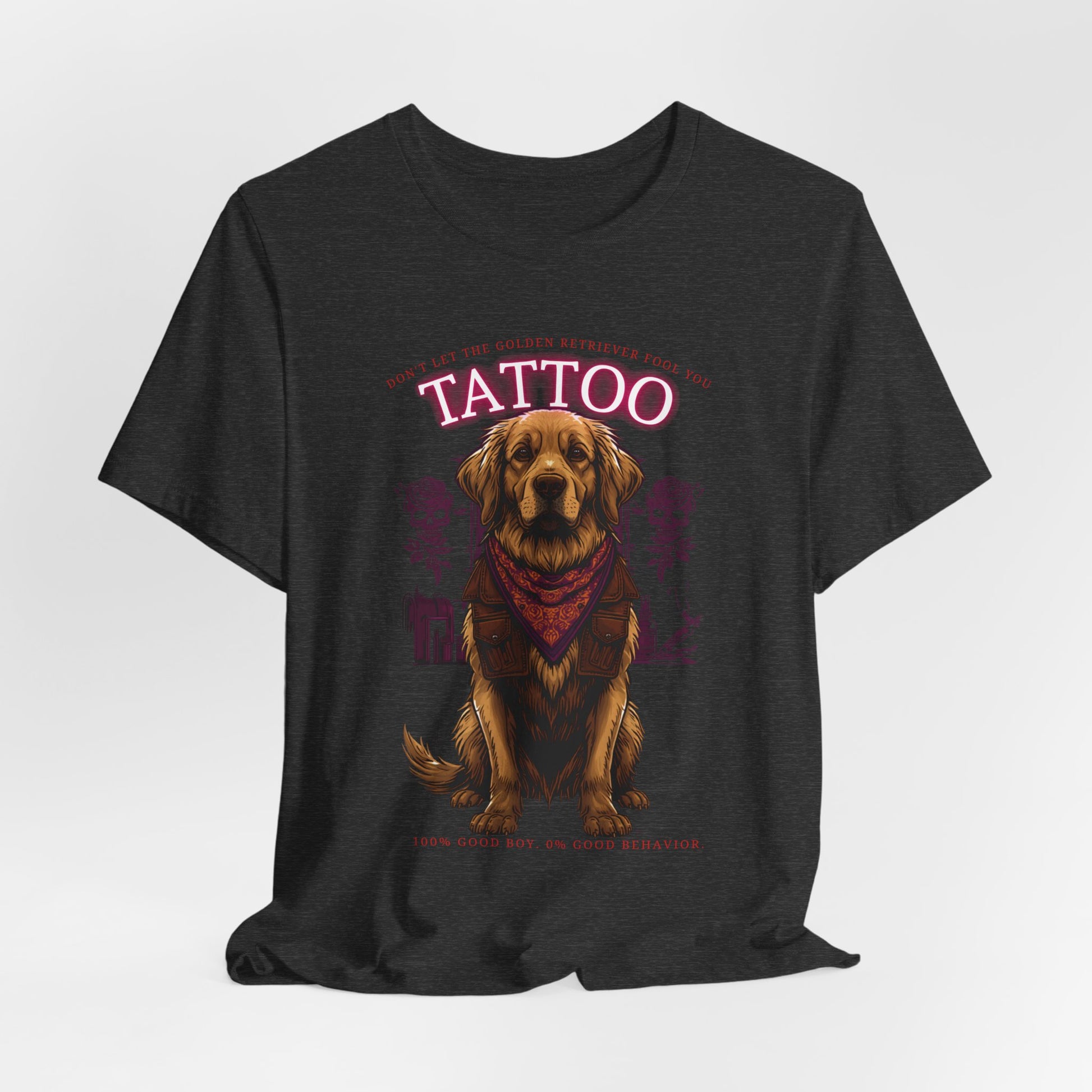 Golden Retriever Biker Ink Shop t-shirt - design detail 5