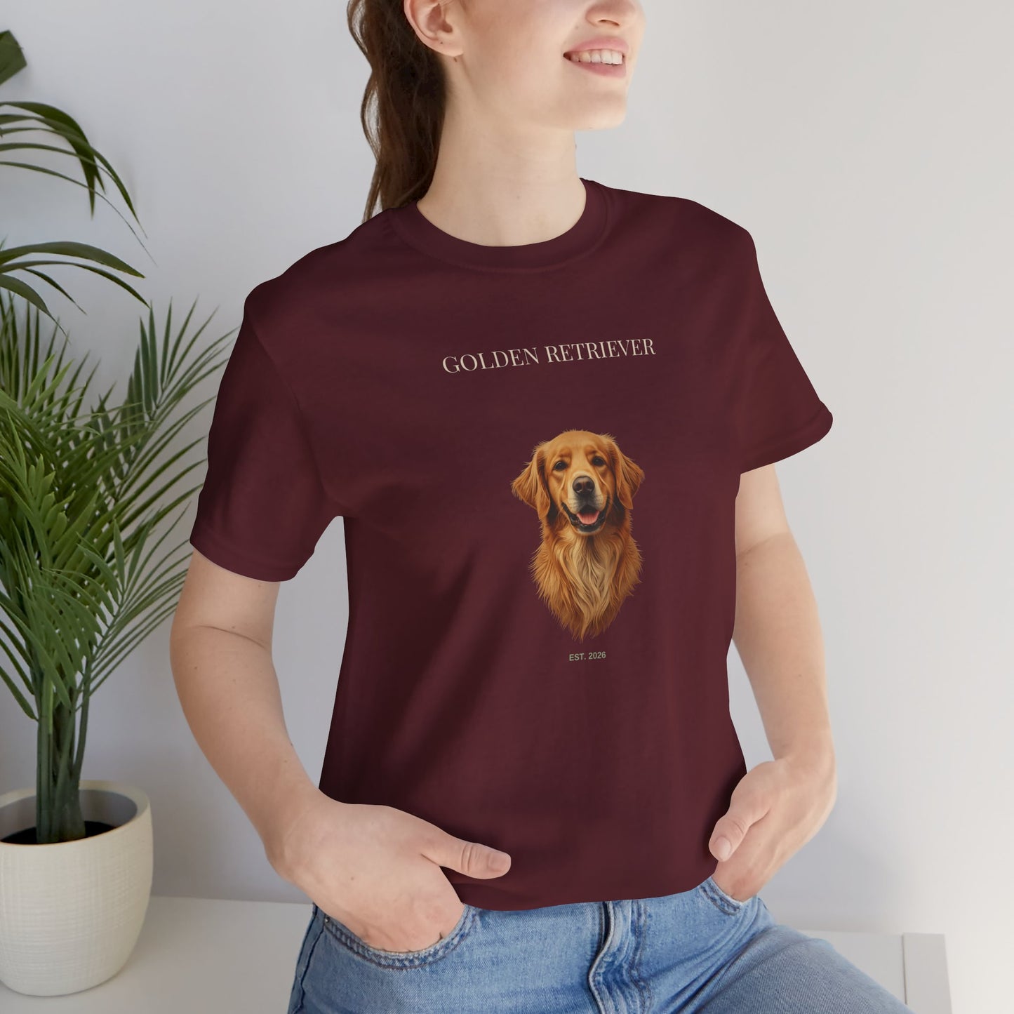 Golden Retriever bold portrait t-shirt - SniffWaggleNWalk