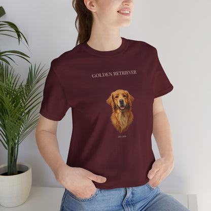 Golden Retriever bold portrait t-shirt - SniffWaggleNWalk