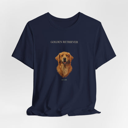 Golden Retriever bold portrait t-shirt - SniffWaggleNWalk