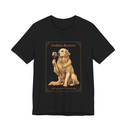 Golden Retriever Breed Sommelier t-shirt back view in dark grey heather