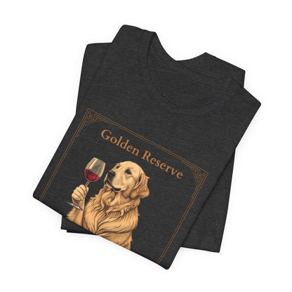 Golden Retriever Breed Sommelier t-shirt flat lay in dark grey heather