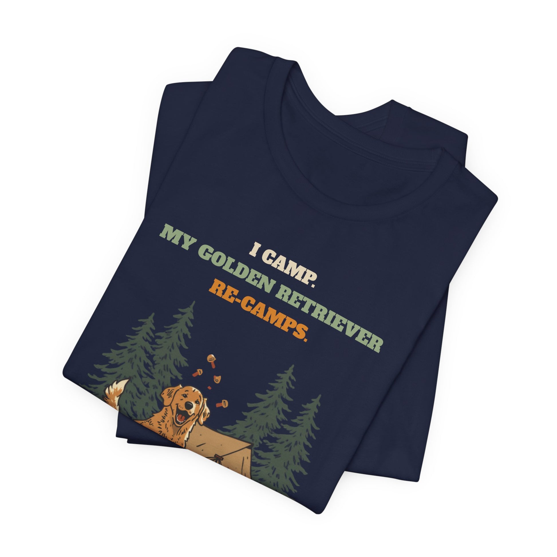 Golden Retriever camping t-shirt additional colourway