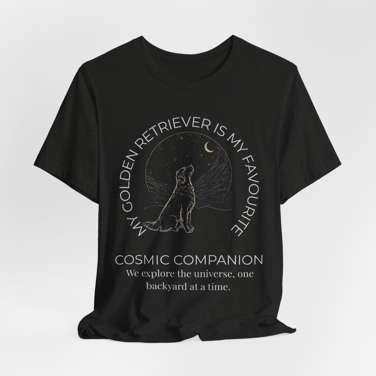Golden Retriever Cosmic Companion T-Shirt everyday style