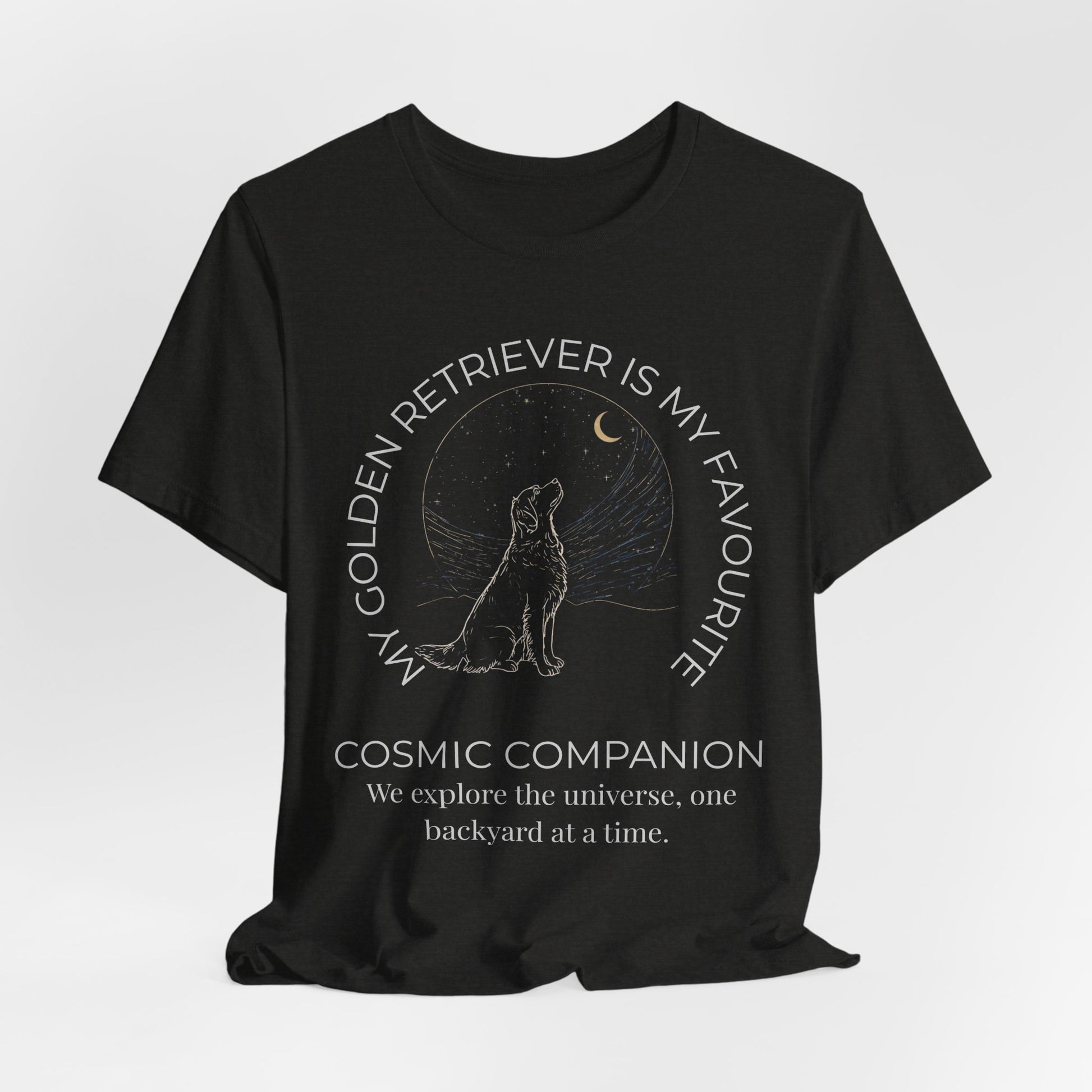 Golden Retriever Cosmic Companion T-Shirt everyday style