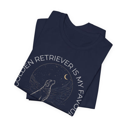 Golden Retriever Cosmic Companion T-Shirt fabric detail