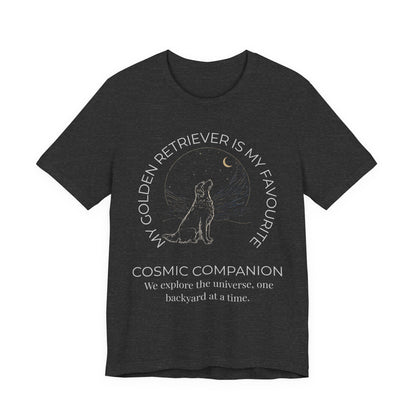 Golden Retriever Cosmic Companion T-Shirt full design view