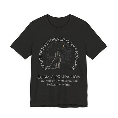 Golden Retriever Cosmic Companion T-Shirt gift idea for dog lovers
