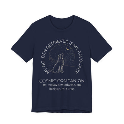 Golden Retriever Cosmic Companion T-Shirt lifestyle photo