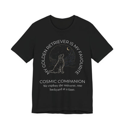 Golden Retriever Cosmic Companion T-Shirt navy colourway