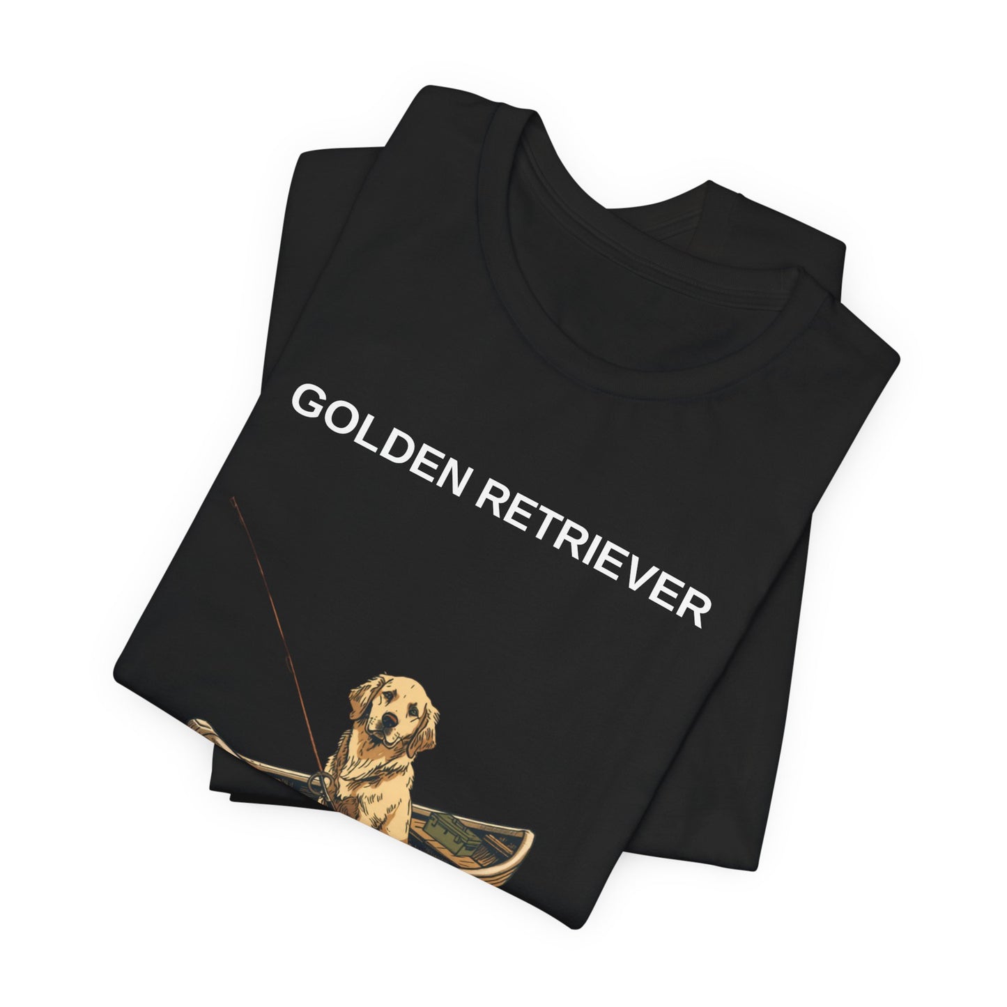 Golden Retriever Fishing Buddy t-shirt, back close-up detail