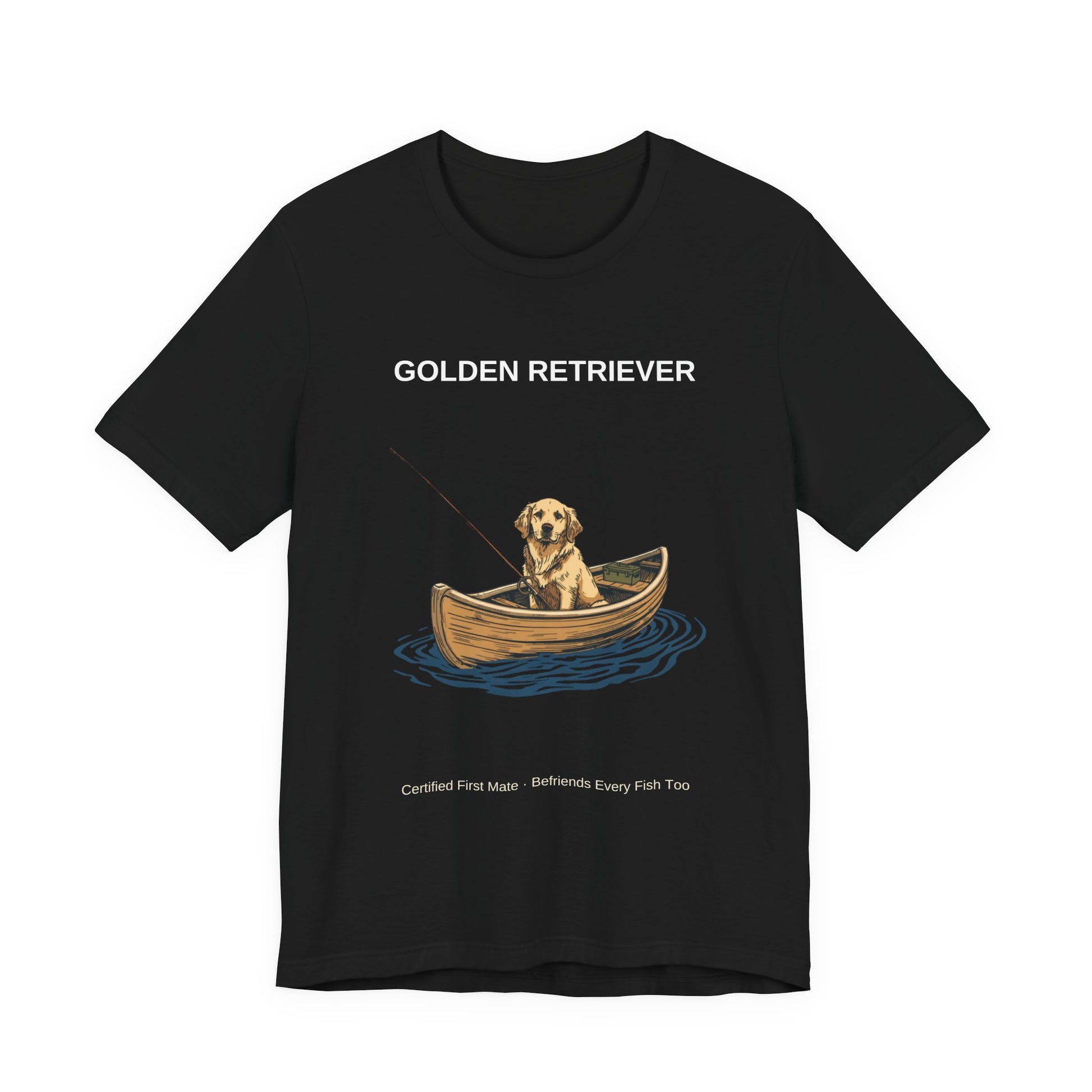Golden Retriever Fishing Buddy t-shirt, back view