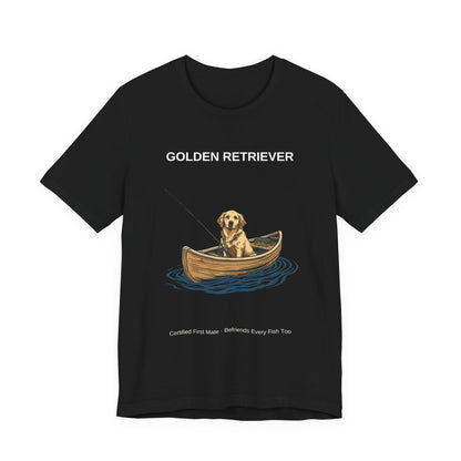 Golden Retriever Fishing Buddy t-shirt, back view