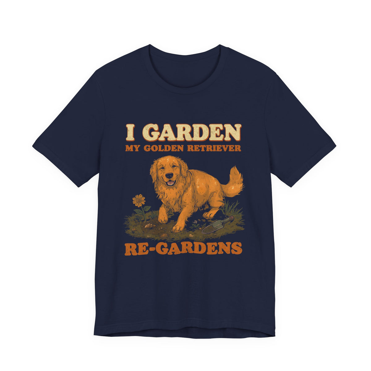 Golden Retriever gardening dog tee lifestyle photo