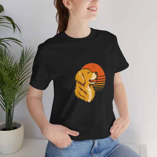 Golden Retriever Golden Hour T-Shirt in Black — SniffWaggleNWalk™