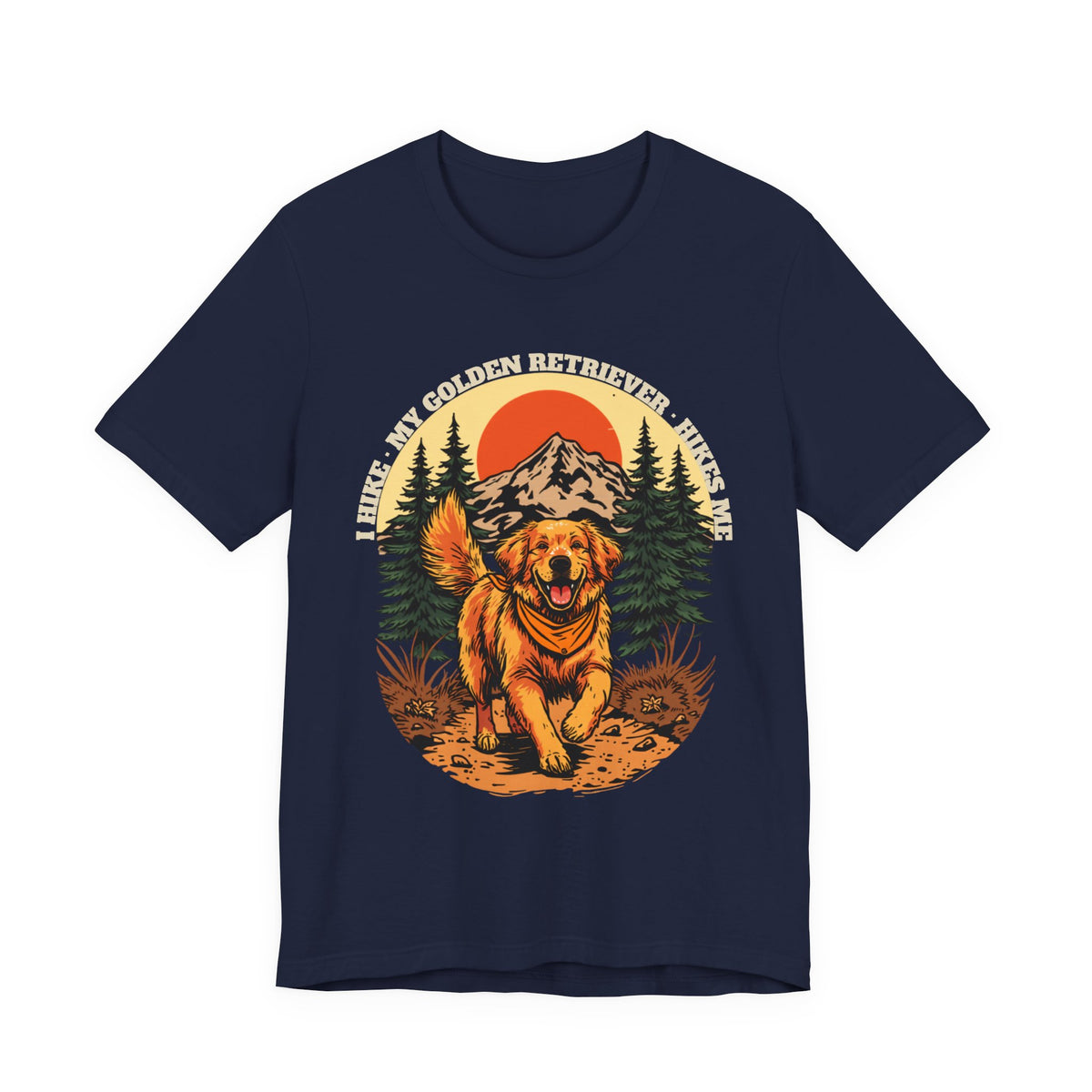 Golden Retriever hiking dog lover gift tee — SniffWaggleNWalk