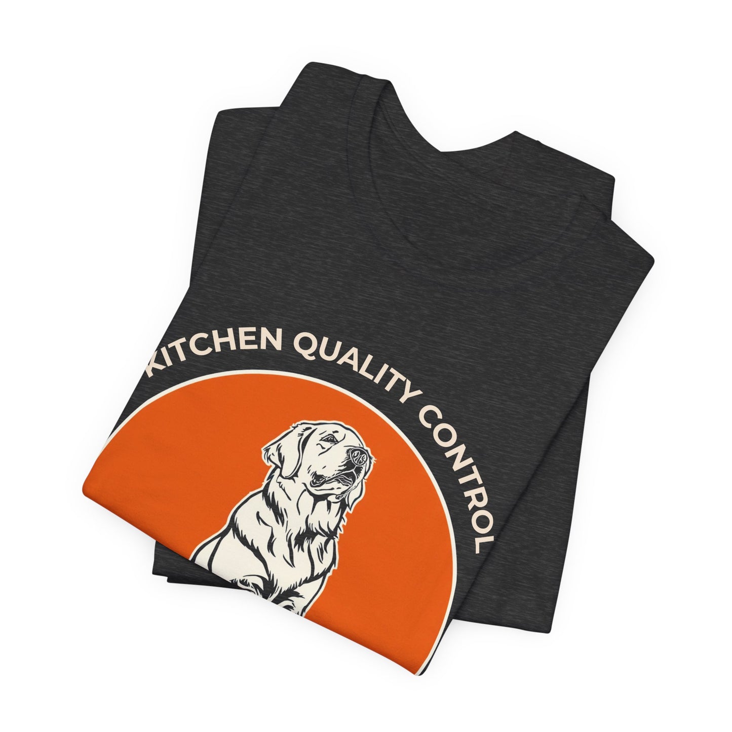 Kitchen Quality Control Golden Retriever t-shirt — funny Golden kitchen tee on Bella+Canvas 3001, view 20