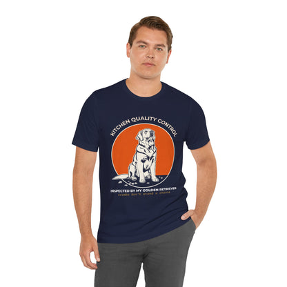 Kitchen Quality Control Golden Retriever t-shirt — funny Golden kitchen tee on Bella+Canvas 3001, view 23