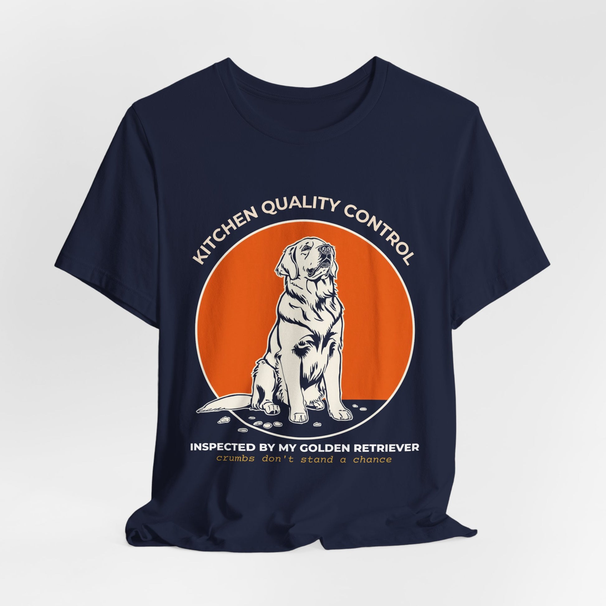 Kitchen Quality Control Golden Retriever t-shirt — funny Golden kitchen tee on Bella+Canvas 3001, view 27