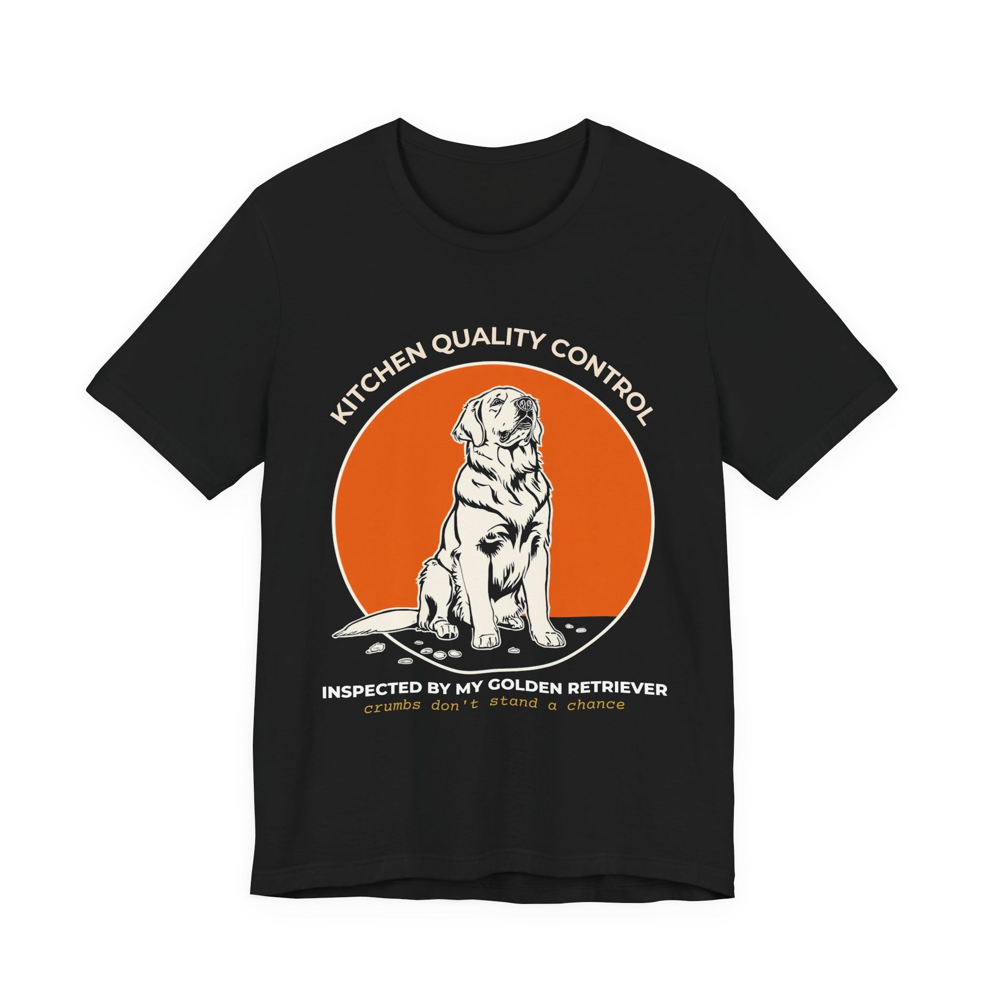 Kitchen Quality Control Golden Retriever t-shirt — funny Golden kitchen tee on Bella+Canvas 3001, view 6