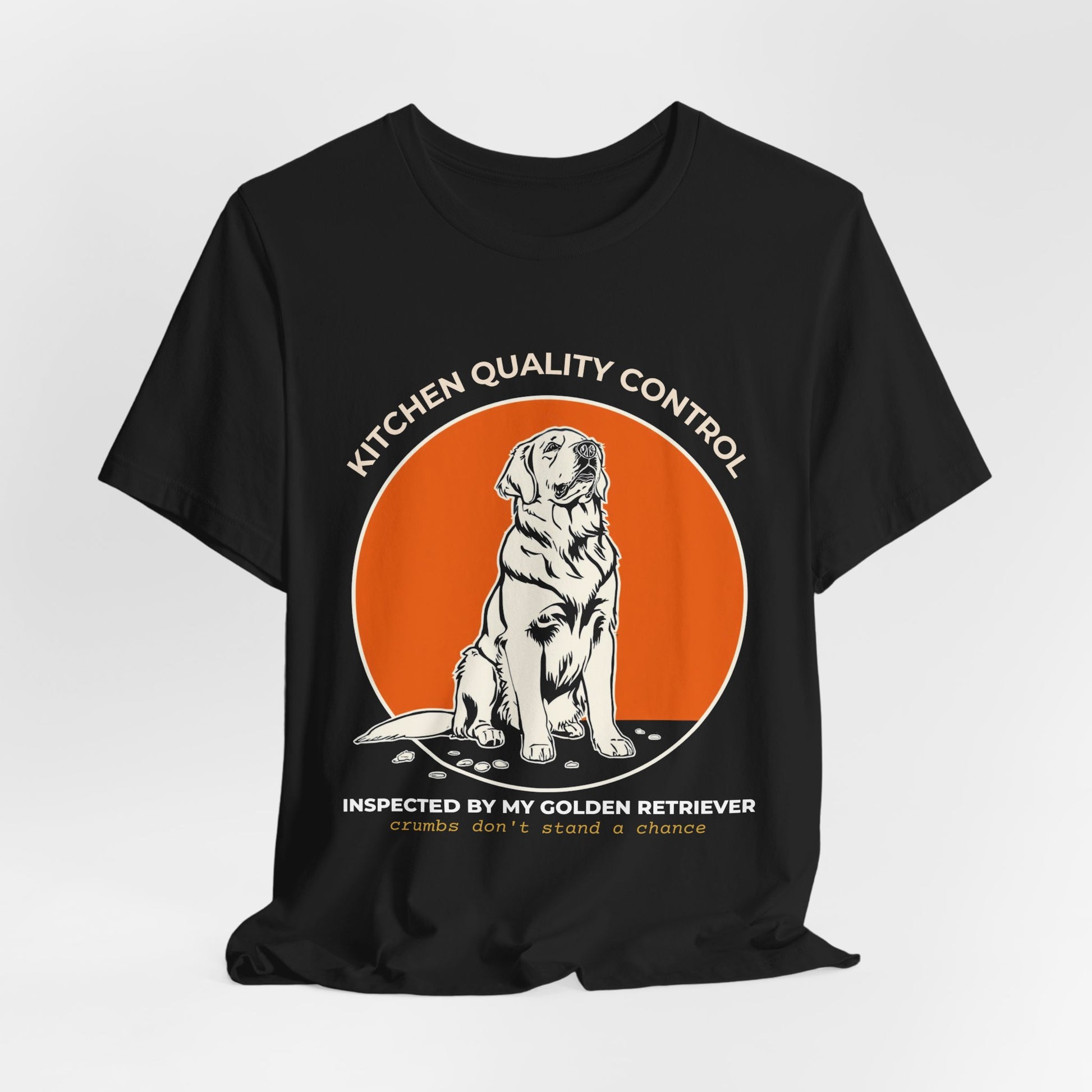 Kitchen Quality Control Golden Retriever t-shirt — funny Golden kitchen tee on Bella+Canvas 3001, view 9