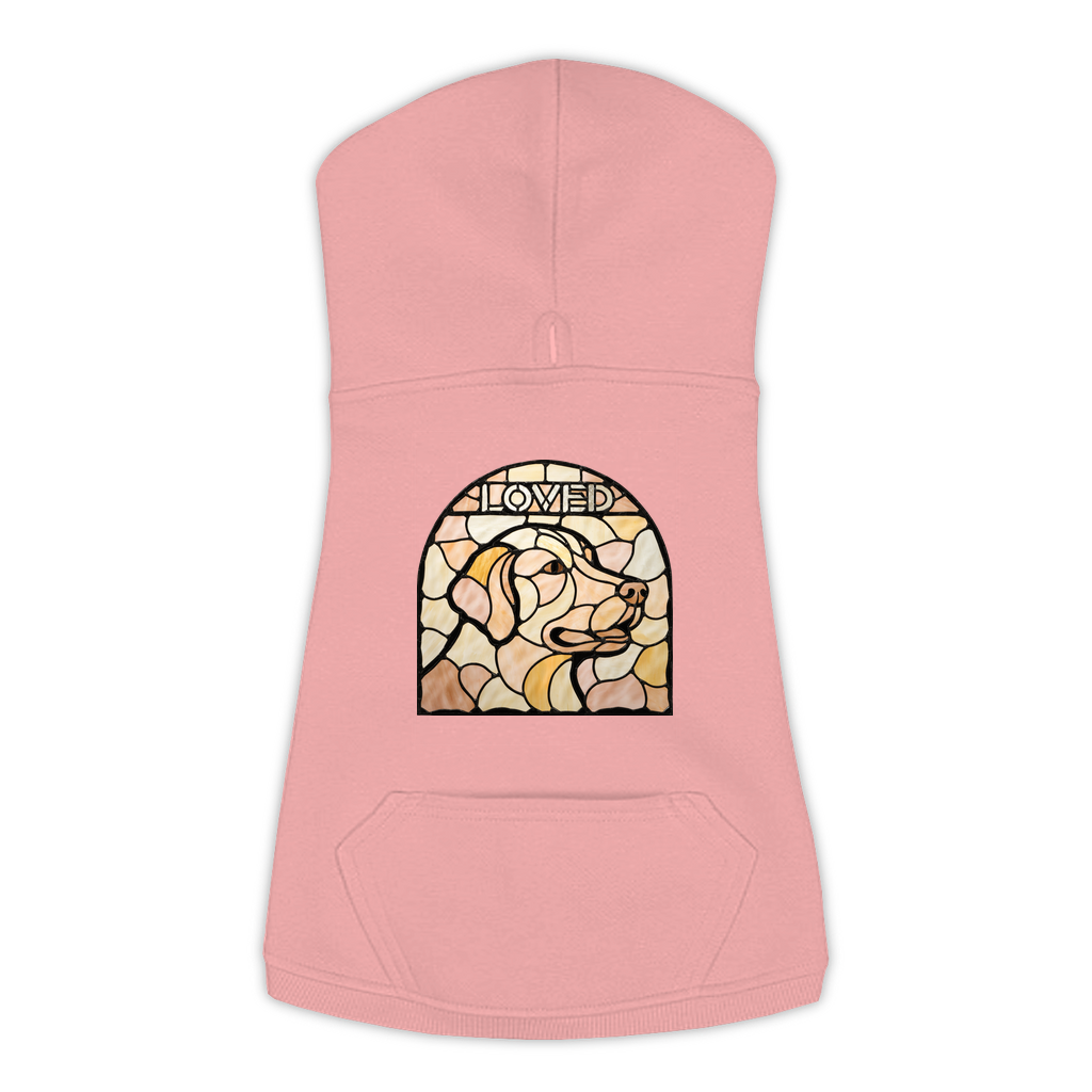 Golden Retriever Loved stained glass dog hoodie in Mauvelous, sizes L-3XL