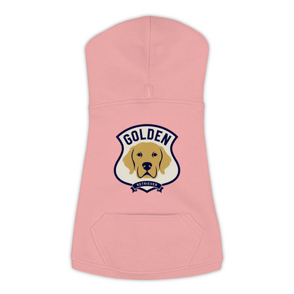 Golden Retriever Varsity Patch Hoodie in Mauvelous, back detail