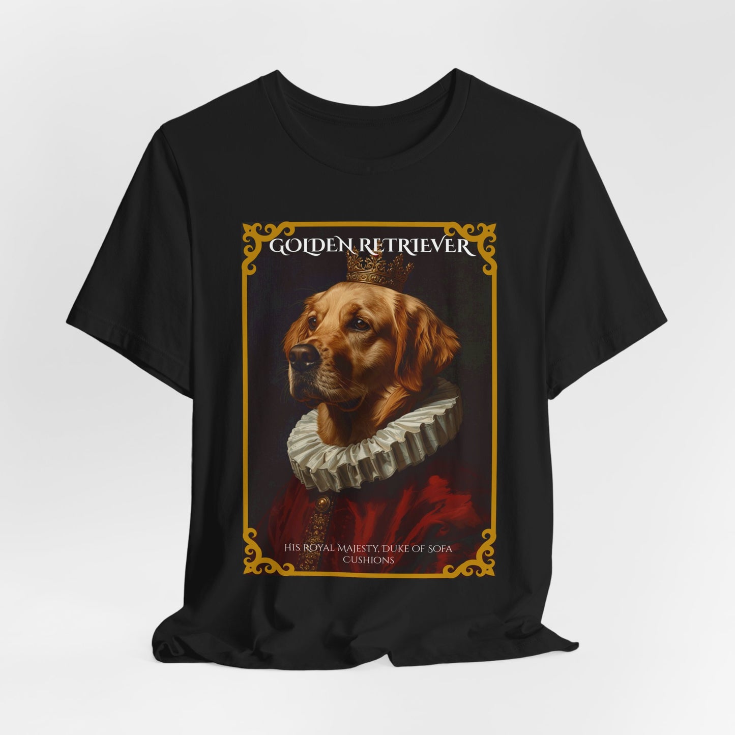 Golden Retriever Renaissance portrait t-shirt folded flat