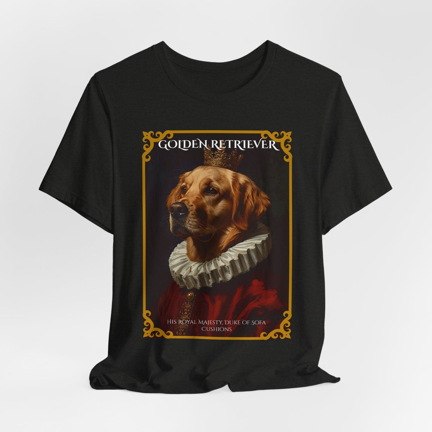 Lifestyle photo of the Golden Retriever Renaissance portrait tee