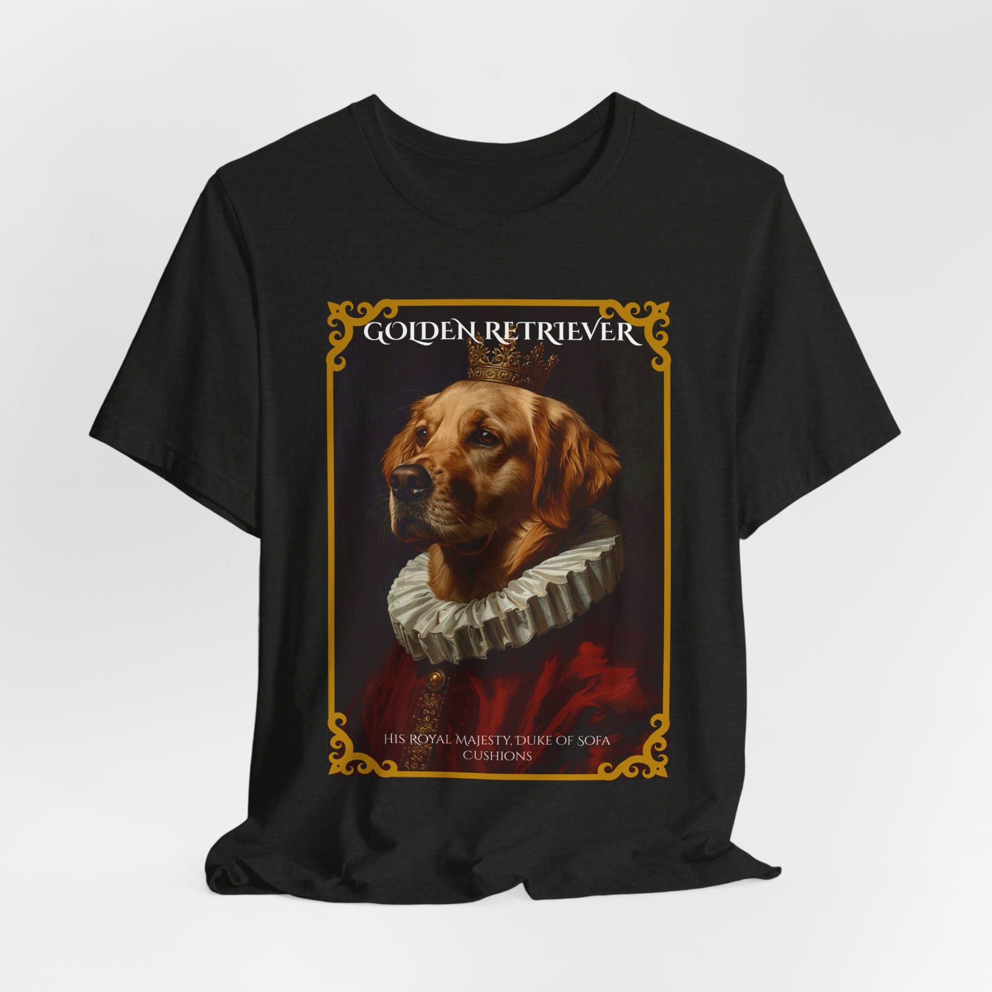 Lifestyle photo of the Golden Retriever Renaissance portrait tee