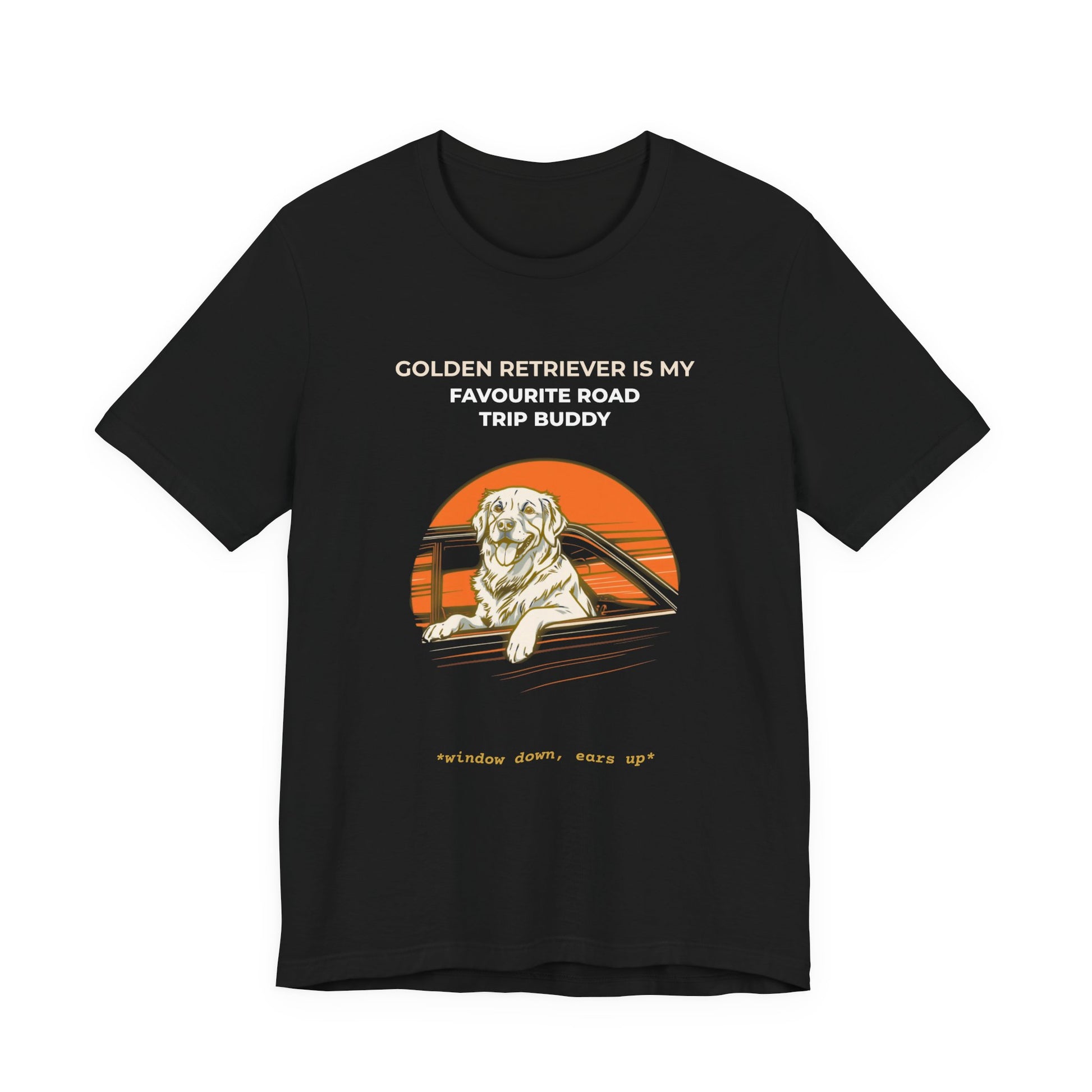 Golden Retriever Road Trip Buddy t-shirt — funny Golden travel tee on Bella+Canvas 3001, view 6