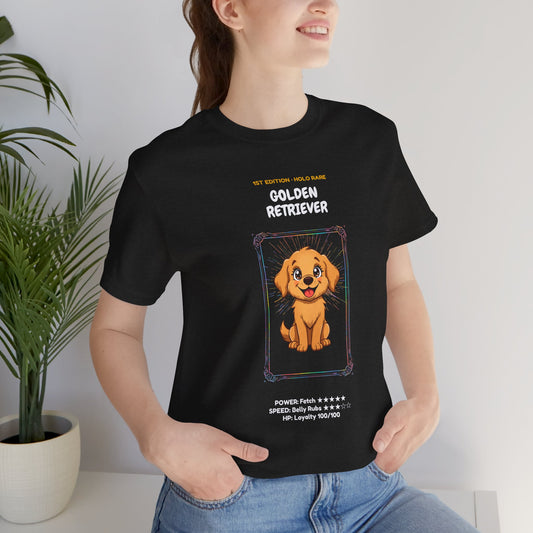 Golden Retriever Rookie Card T-Shirt - funny trading card style tee