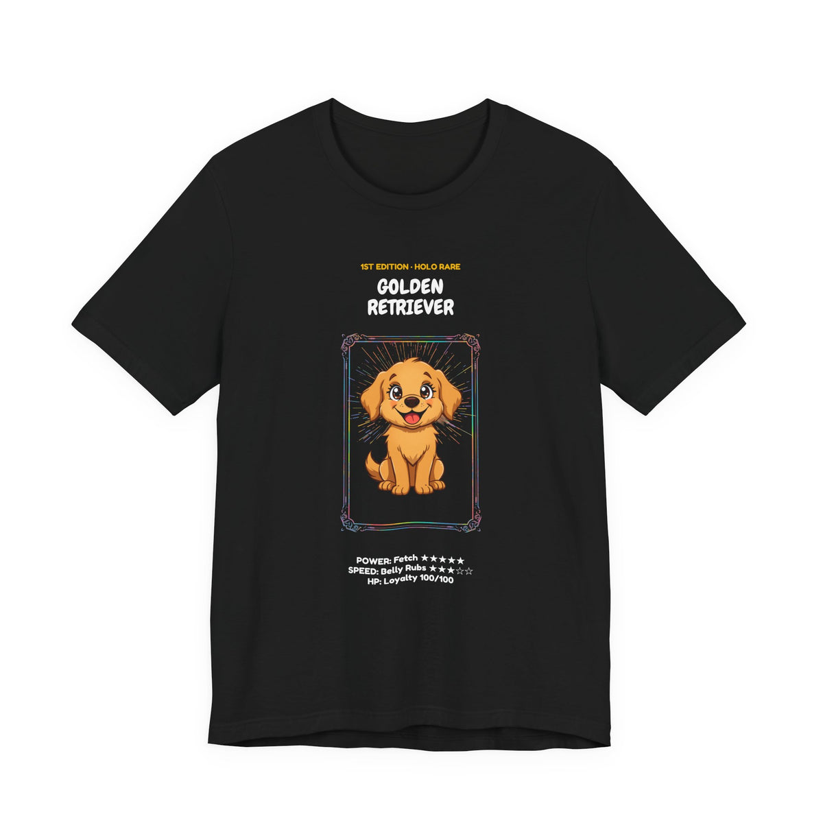 Golden Retriever Rookie Card T-Shirt - funny trading card style tee