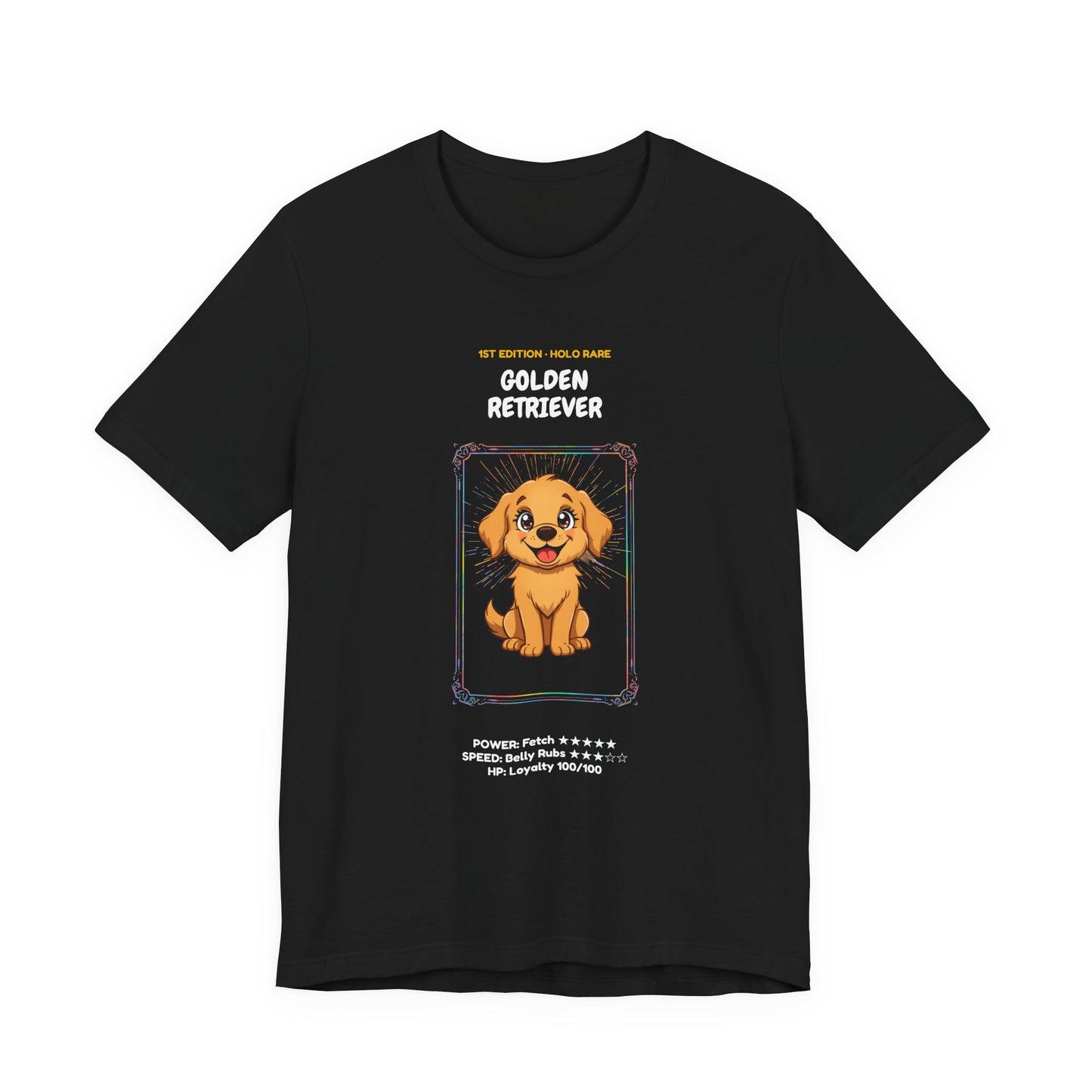 Golden Retriever Rookie Card T-Shirt - funny trading card style tee
