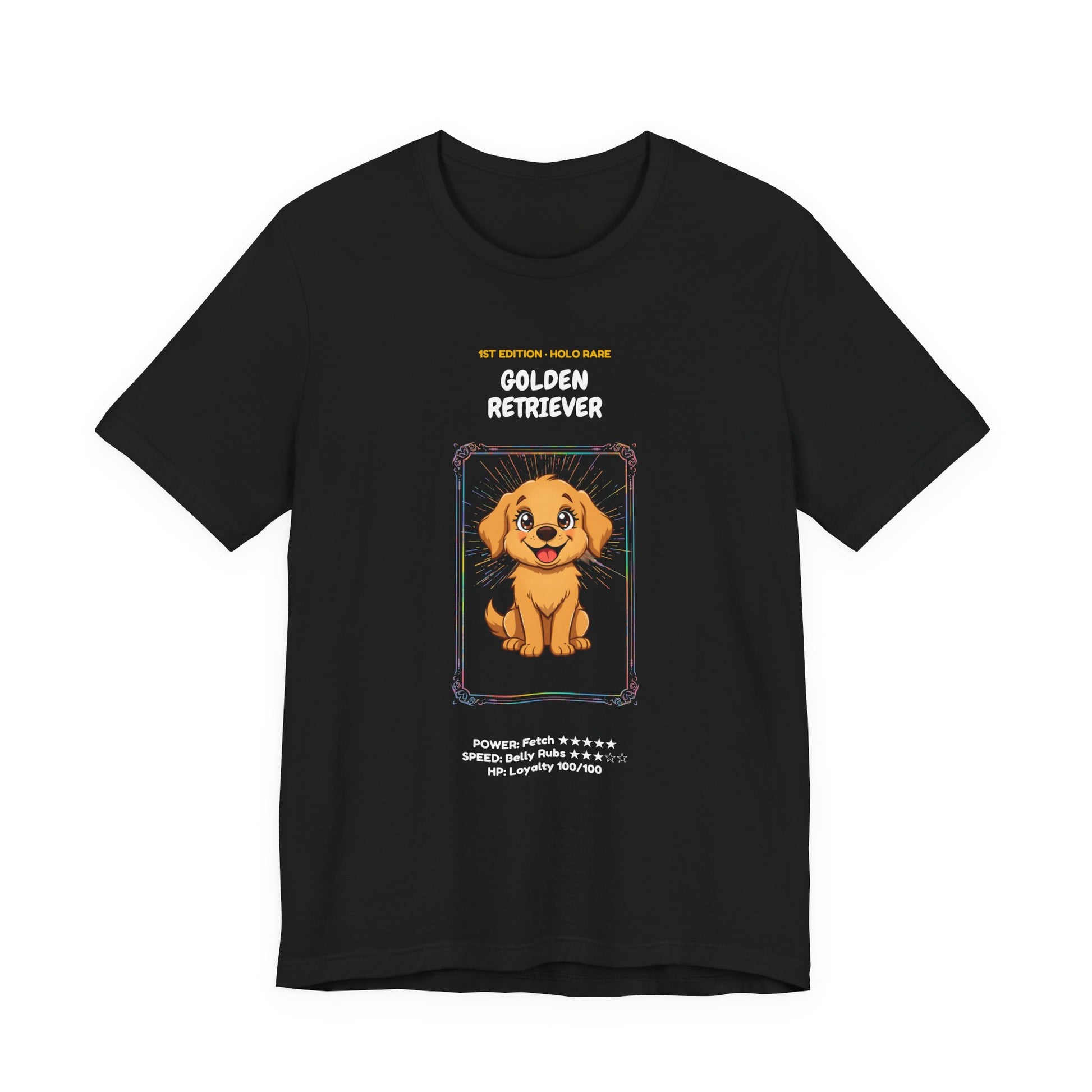 Golden Retriever Rookie Card T-Shirt - funny trading card style tee