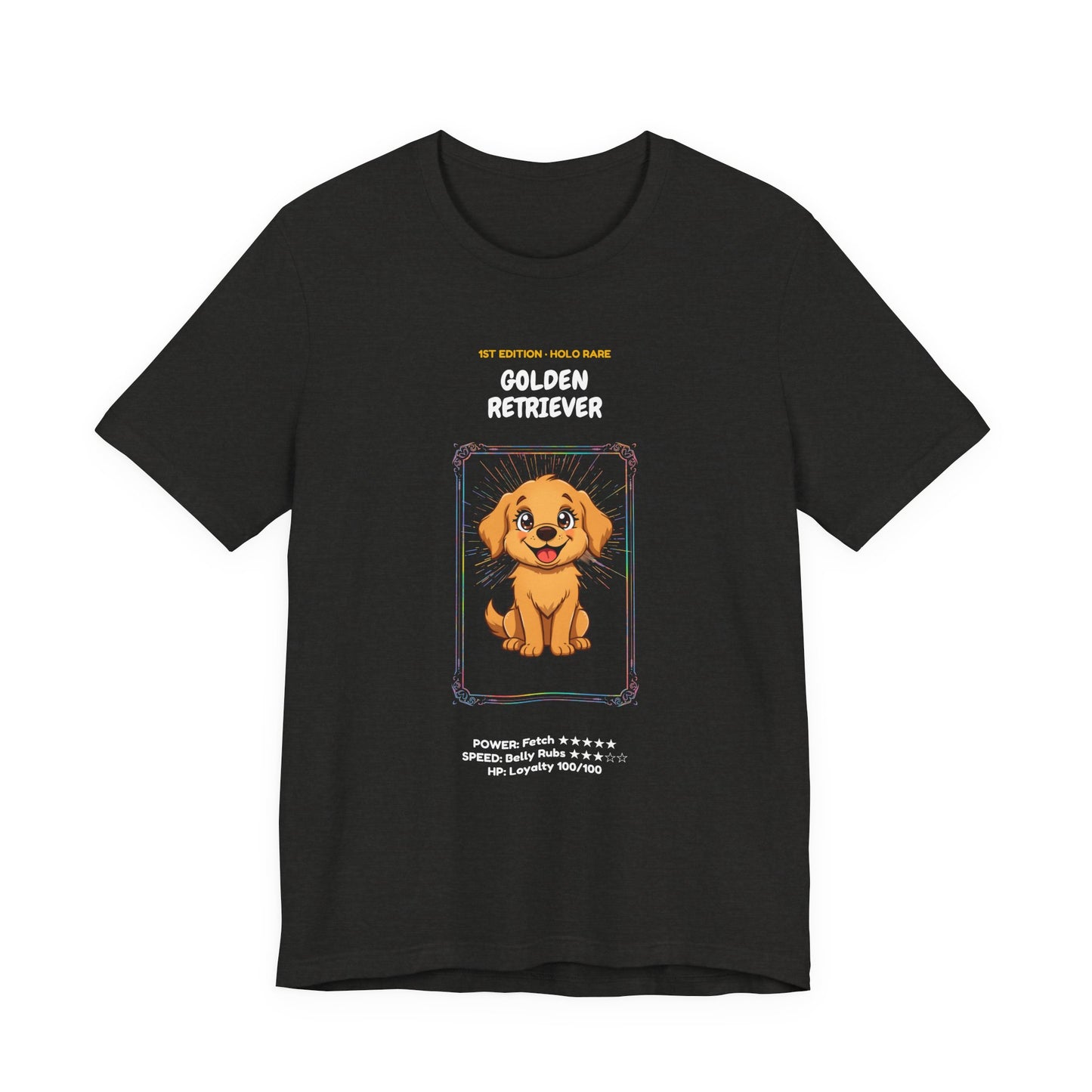 Golden Retriever Rookie Card T-Shirt - funny trading card style tee