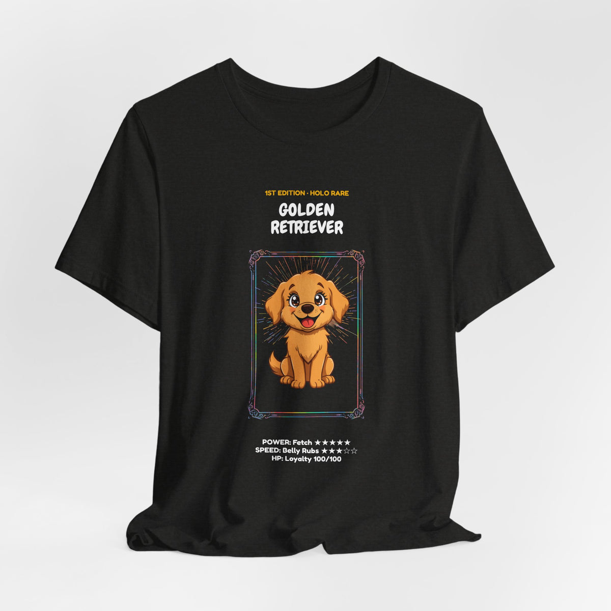 Golden Retriever Rookie Card T-Shirt - funny trading card style tee