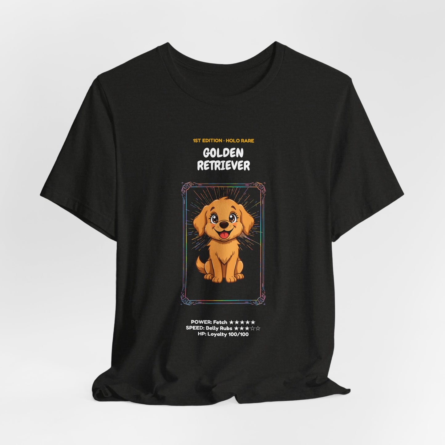 Golden Retriever Rookie Card T-Shirt - funny trading card style tee