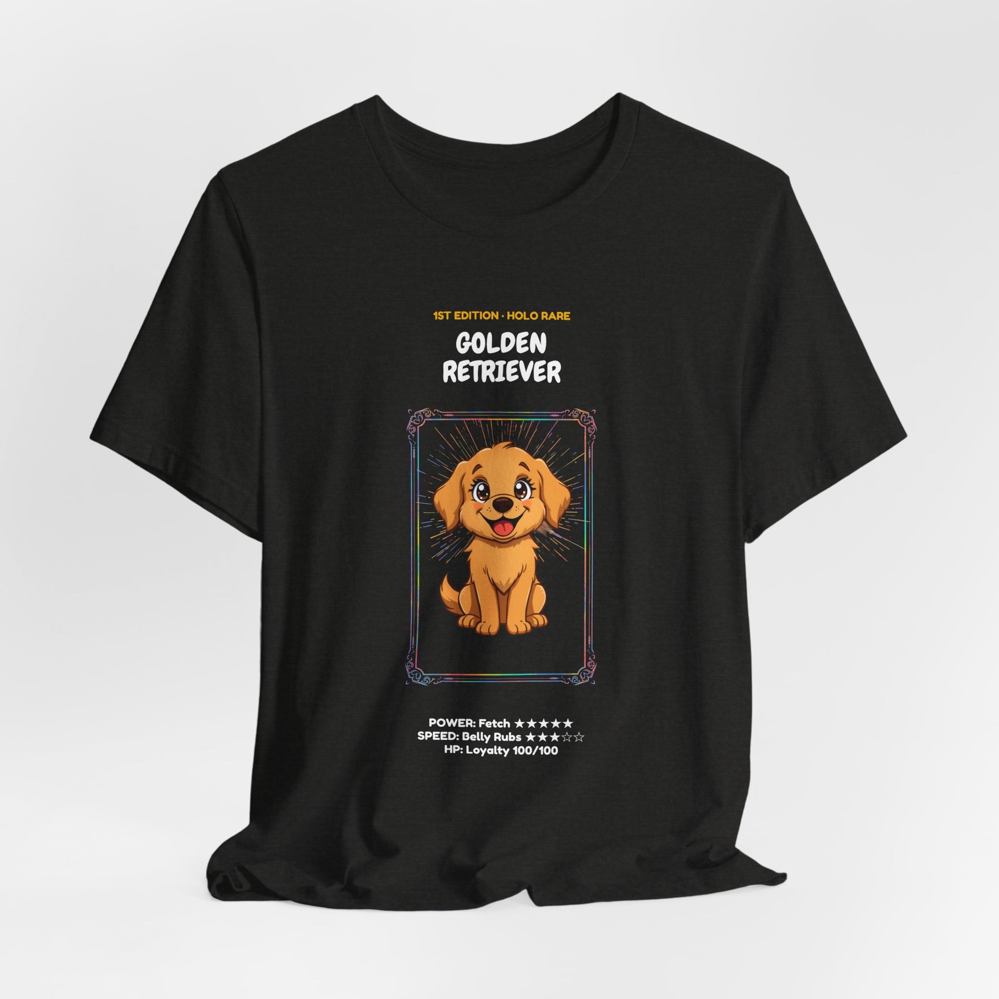 Golden Retriever Rookie Card T-Shirt - funny trading card style tee