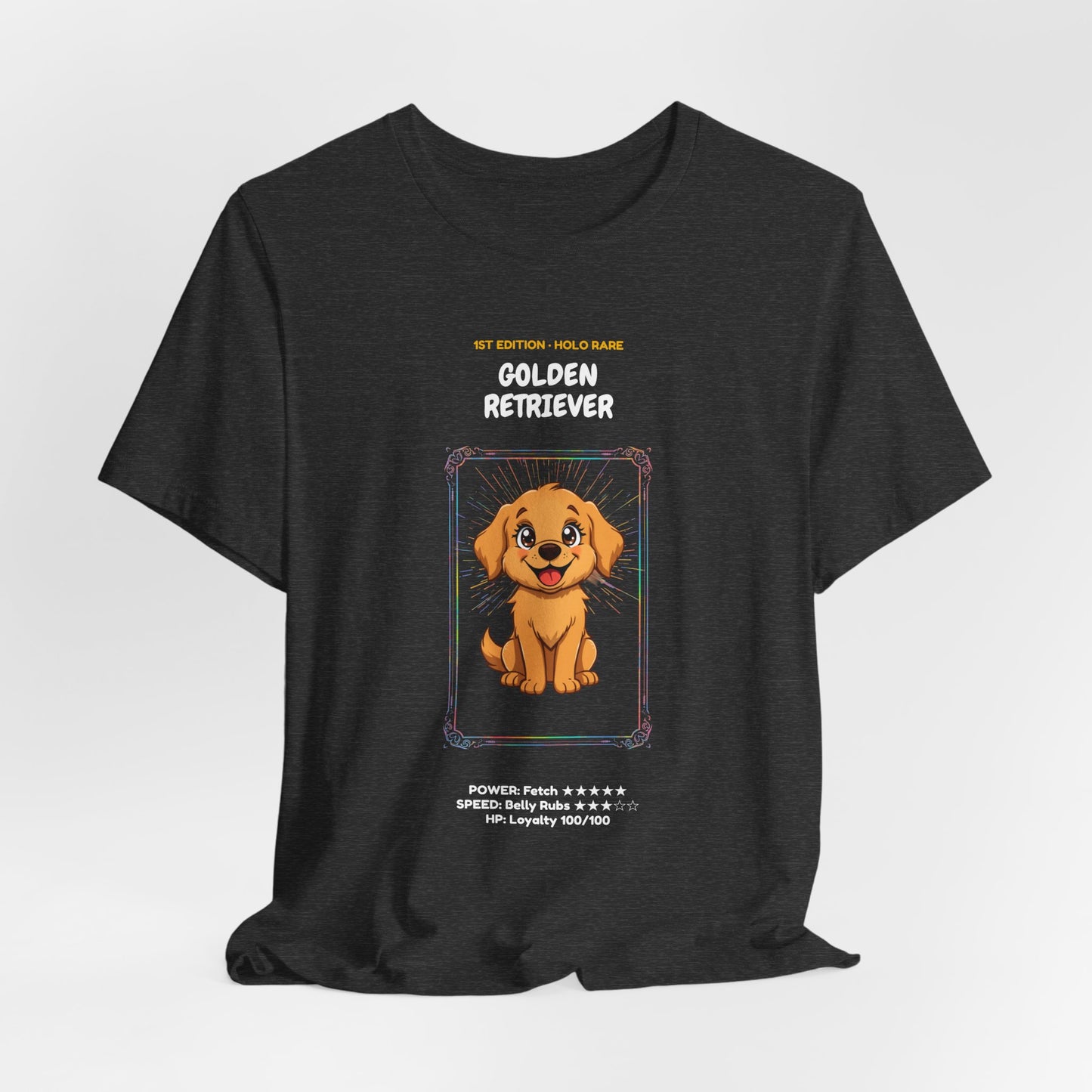 Golden Retriever Rookie Card T-Shirt - funny trading card style tee