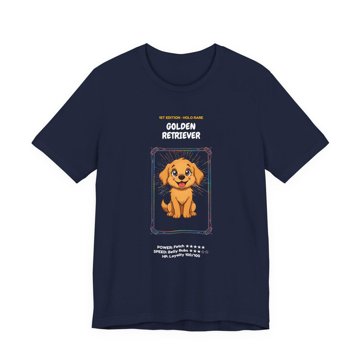 Golden Retriever Rookie Card T-Shirt - funny trading card style tee