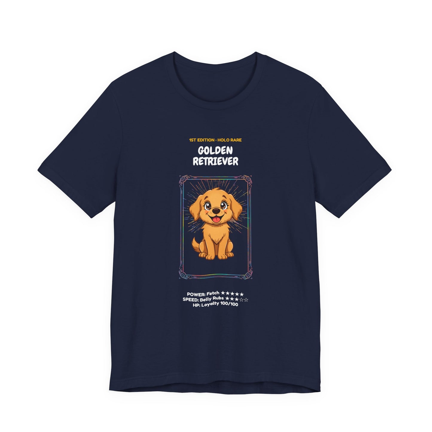 Golden Retriever Rookie Card T-Shirt - funny trading card style tee